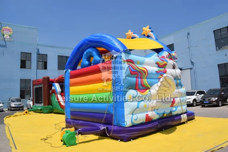 Super Inflatable Bouncy Castles Unicorn Rainbow