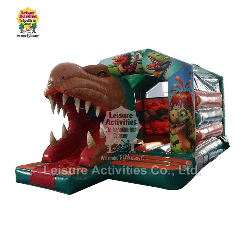 Piccoli Castelli Gonfiabili Multiplay T-REX con Scivolo